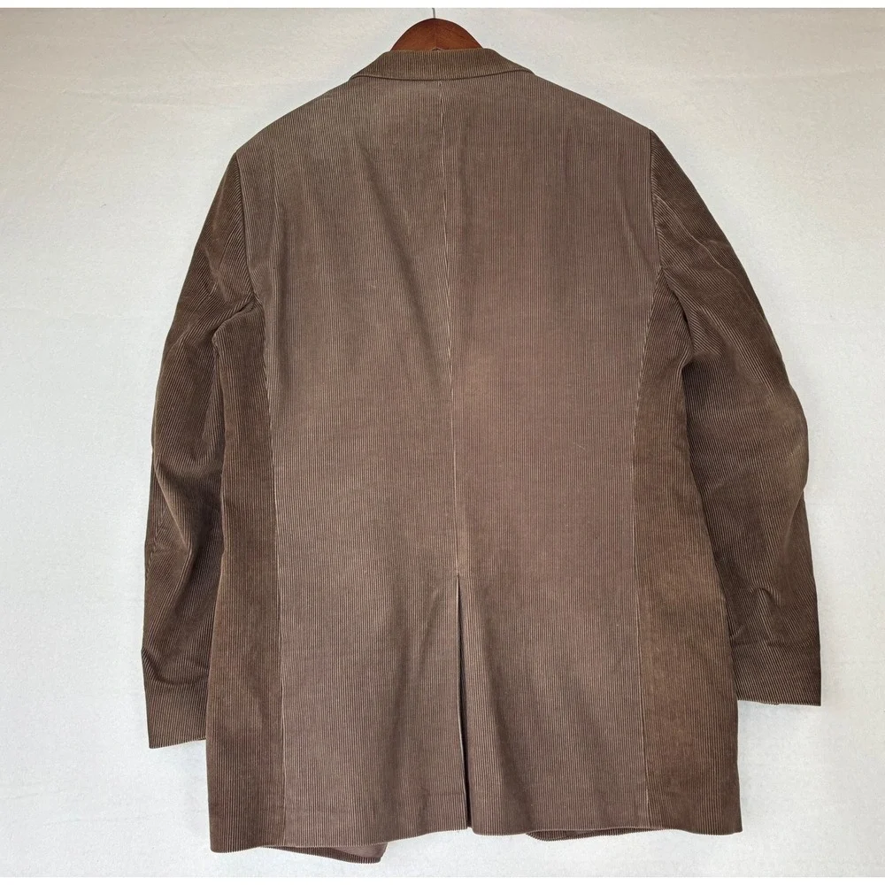 VTG LANDS' END Brown Corduroy Blazer Sport Coat Jacket Men's Office‎ Work 42L